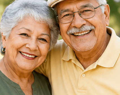 Happy senior couple served by InspireHope